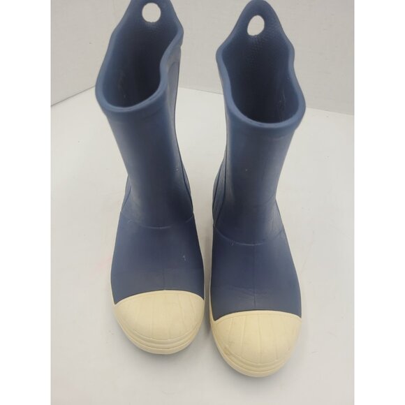 Crocs Navy Blue Bump It Boots Jr Size 1 Pull On Waterproof Rainboot - Picture 9 of 12